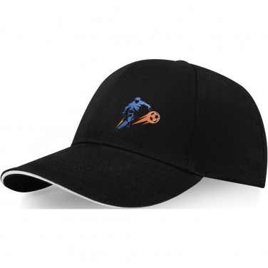 Logo trade promotional merchandise photo of: Topaz 6 panel GRS recycled sandwich cap