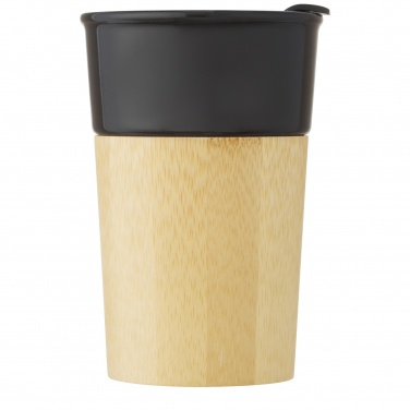 Logo trade promotional merchandise photo of: Pereira 320 ml porcelain mug with bamboo outer wall