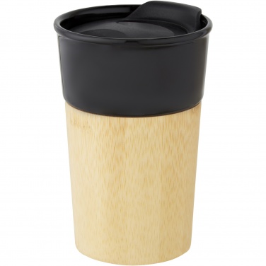 Logo trade business gift photo of: Pereira 320 ml porcelain mug with bamboo outer wall