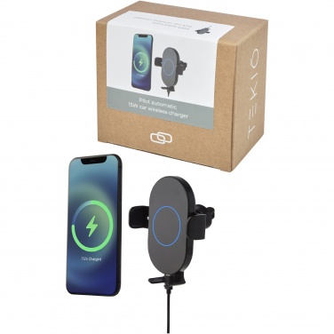 Logotrade promotional item picture of: Pilot 15W wireless automatic car charger 