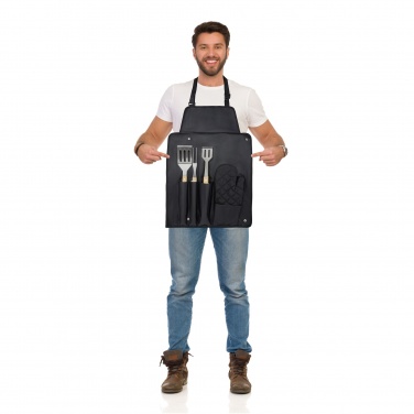 Logo trade promotional gift photo of: Gril 3-piece BBQ tools set and glove 