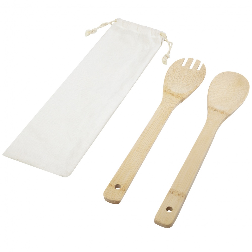 Logotrade promotional merchandise photo of: Endiv bamboo salad spoon and fork