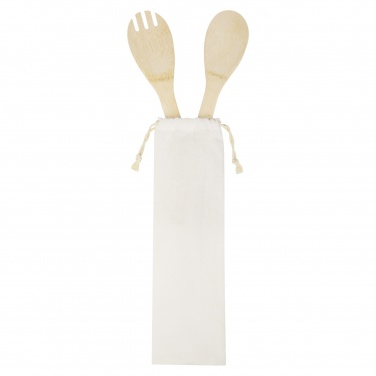 Logo trade advertising products image of: Endiv bamboo salad spoon and fork