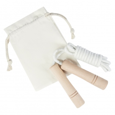 Logo trade promotional giveaways picture of: Denise wooden skipping rope in cotton pouch