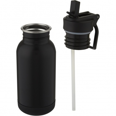 Logotrade advertising product image of: Lina 400 ml stainless steel sport bottle with straw and loop