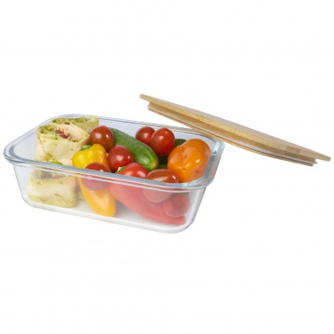 Logotrade advertising product picture of: Roby glass lunch box with bamboo lid