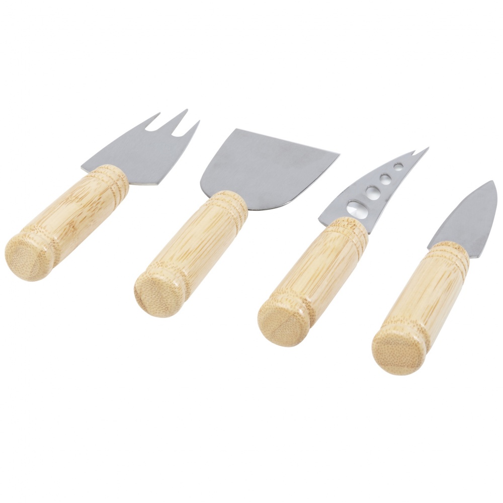 Logotrade promotional product image of: Cheds 4-piece bamboo cheese set