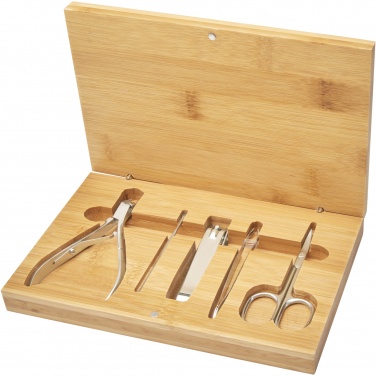 Logo trade promotional items image of: Ladia 5-piece bamboo manicure set