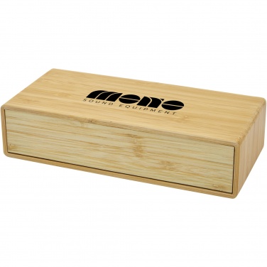 Logo trade advertising products image of: Minata bamboo wireless charger with clock