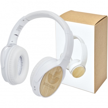 Logo trade advertising products picture of: Athos bamboo Bluetooth® headphones with microphone