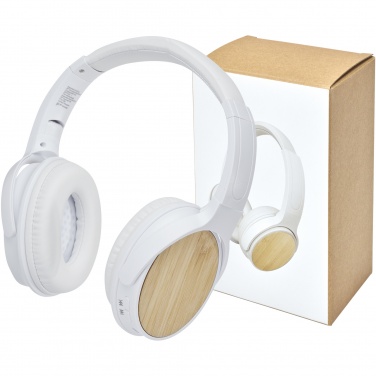 Logo trade promotional giveaways picture of: Athos bamboo Bluetooth® headphones with microphone
