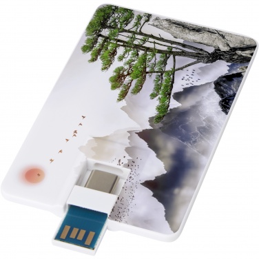 Logotrade promotional gift image of: Duo slim 32GB USB drive with Type-C and USB-A 3.0
