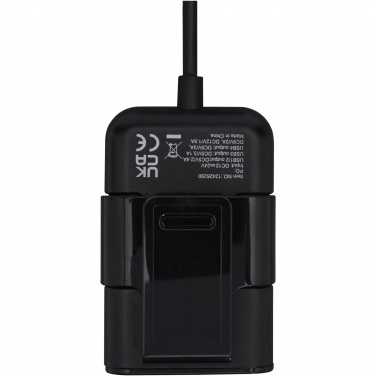 Logo trade corporate gifts image of: Pilot dual car charger with QC 3.0 dual back seat extended charger