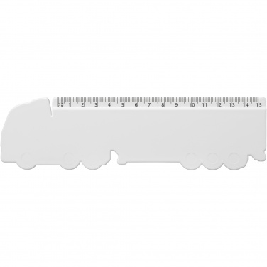 Logo trade promotional gifts image of: Tait 15 cm lorry-shaped recycled plastic ruler