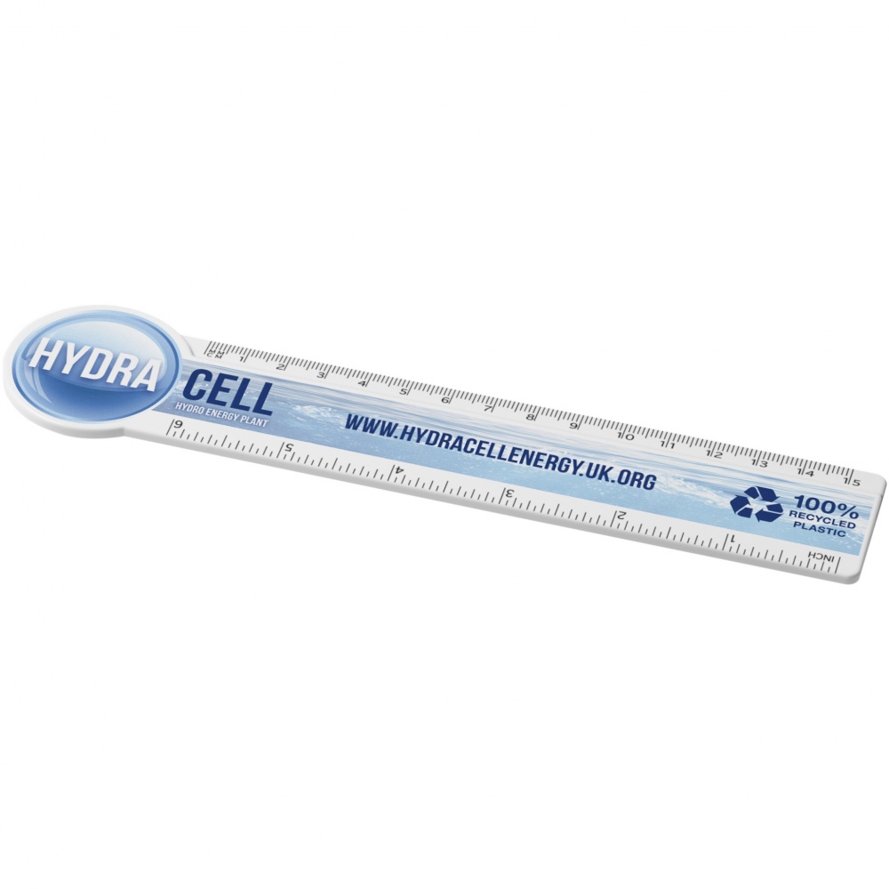 Logo trade corporate gift photo of: Tait 15 cm circle-shaped recycled plastic ruler 