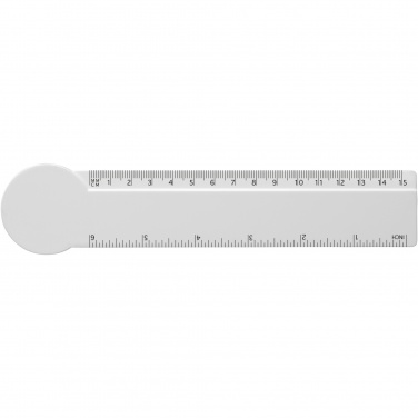 Logo trade corporate gifts image of: Tait 15 cm circle-shaped recycled plastic ruler 
