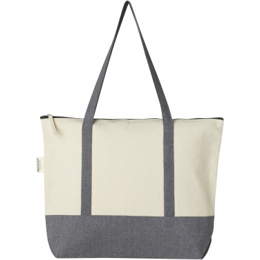 Logotrade promotional giveaway picture of: Repose 320 g/m² recycled cotton zippered tote bag 10L