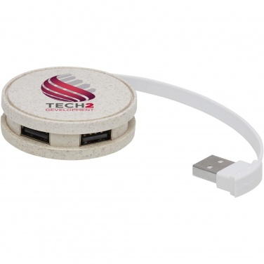Logo trade promotional gift photo of: Kenzu wheat straw USB hub