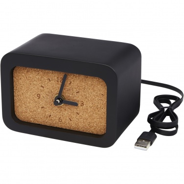 Logo trade promotional items image of: Momento wireless limestone charging desk clock