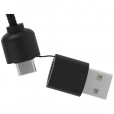 Logo trade promotional gift photo of: SCX.design C38 5-in-1 rPET light-up logo charging cable with squared wooden casing