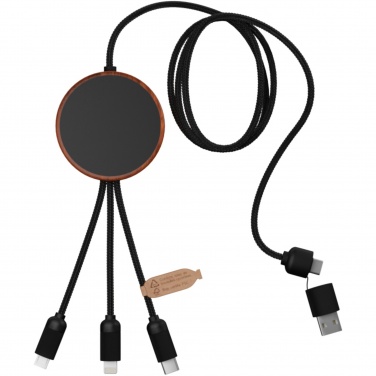 Logotrade corporate gift picture of: SCX.design C40 5-in-1 rPET light-up logo charging cable and 10W charging pad