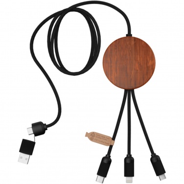 Logo trade promotional giveaways image of: SCX.design C40 5-in-1 rPET light-up logo charging cable and 10W charging pad