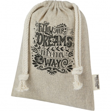 Logo trade advertising products picture of: Pheebs 150 g/m² GRS recycled cotton gift bag small 0.5L