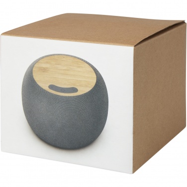 Logo trade promotional gift photo of: Ecofiber bamboo/RPET Bluetooth® speaker and wireless charging pad