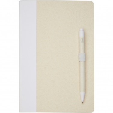 Logotrade promotional merchandise picture of: Dairy Dream A5 size reference recycled milk cartons notebook and ballpoint pen set