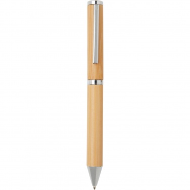 Logo trade business gifts image of: Apolys bamboo ballpoint and rollerball pen gift set 