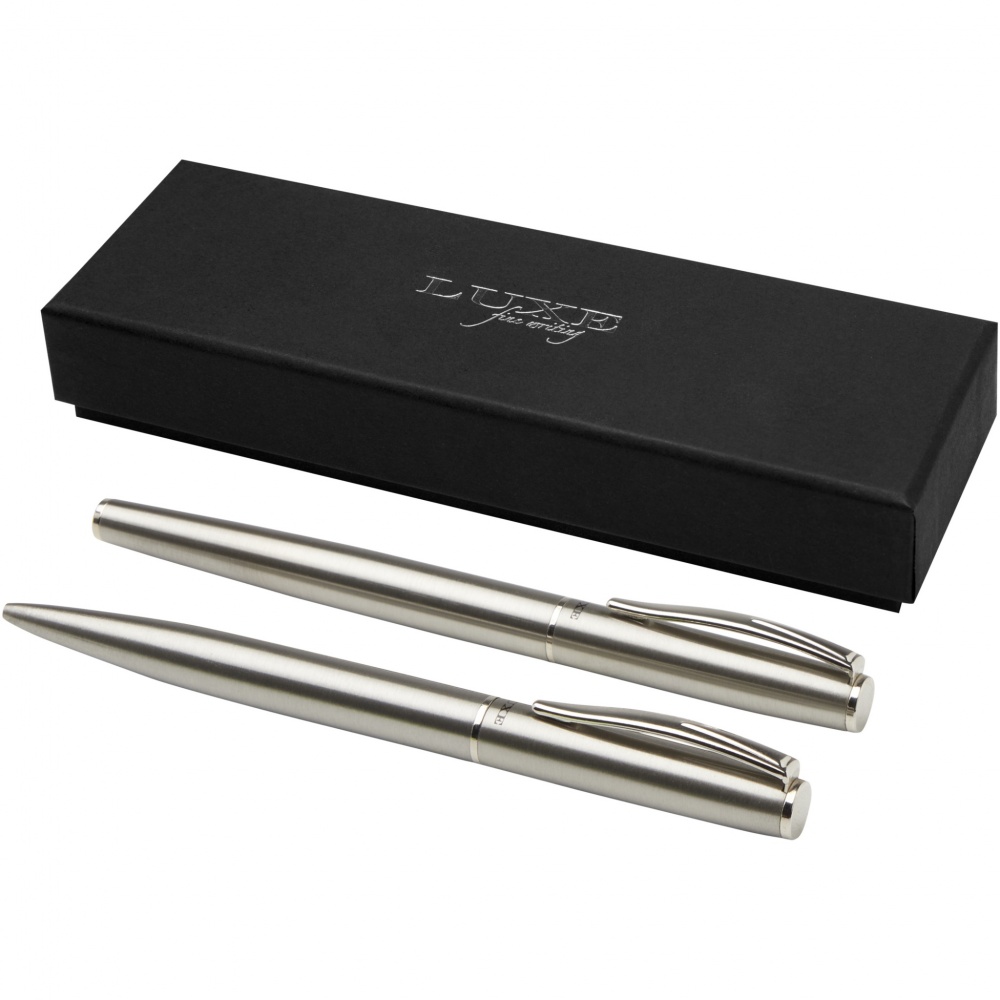 Logotrade promotional item picture of: Didimis recycled stainless steel ballpoint and rollerball pen set