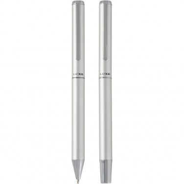 Logotrade promotional product picture of: Lucetto recycled aluminium ballpoint and rollerball pen gift set