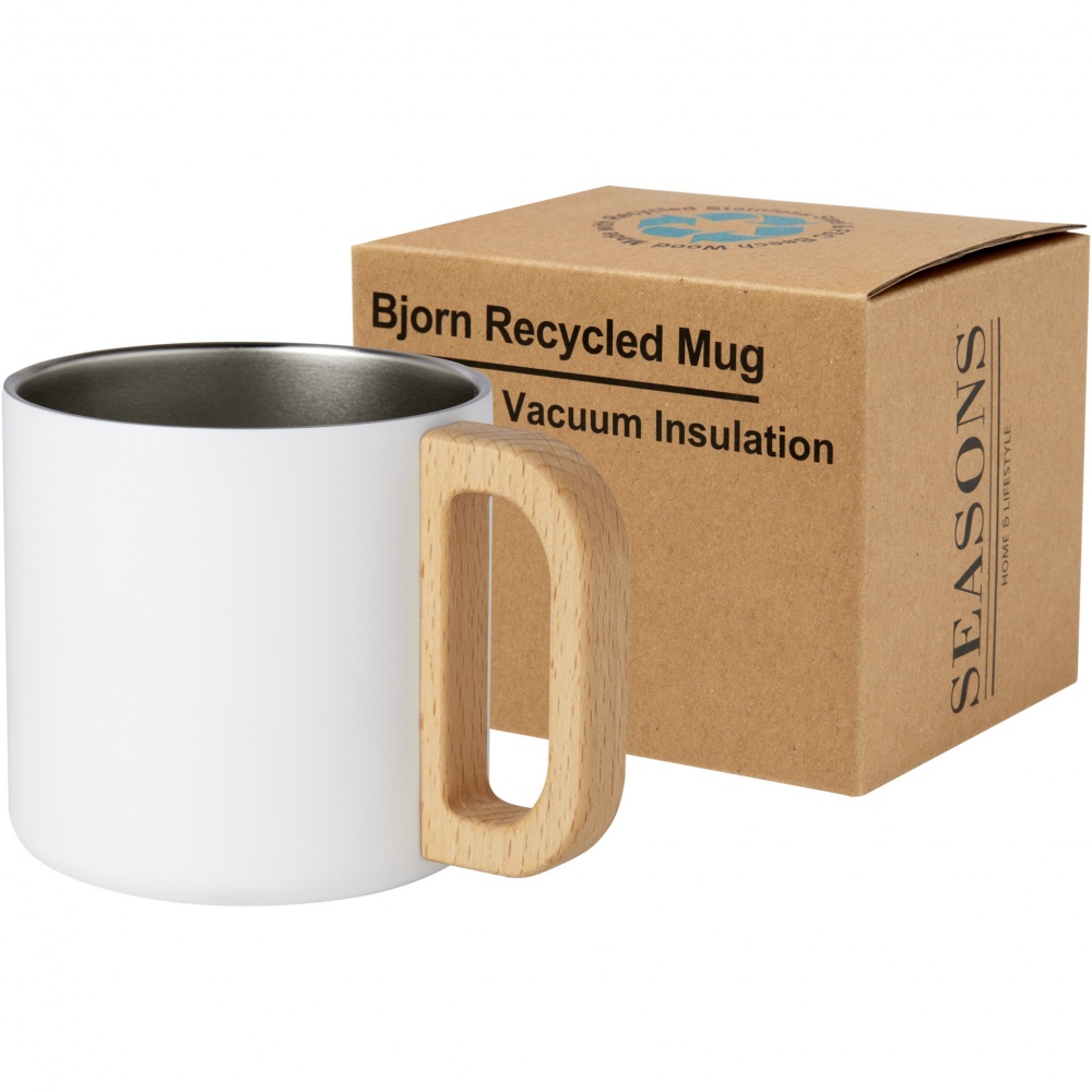 Logo trade advertising product photo of: Bjorn 360 ml RCS certified recycled stainless steel mug with copper vacuum insulation