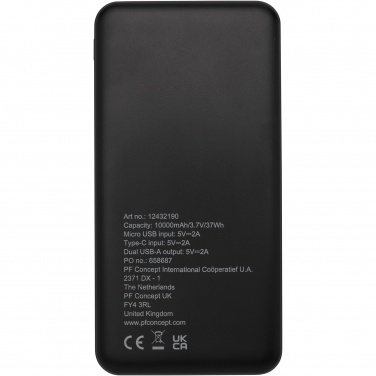 Logo trade corporate gifts image of: Loop 10.000 mAh recycled plastic power bank 