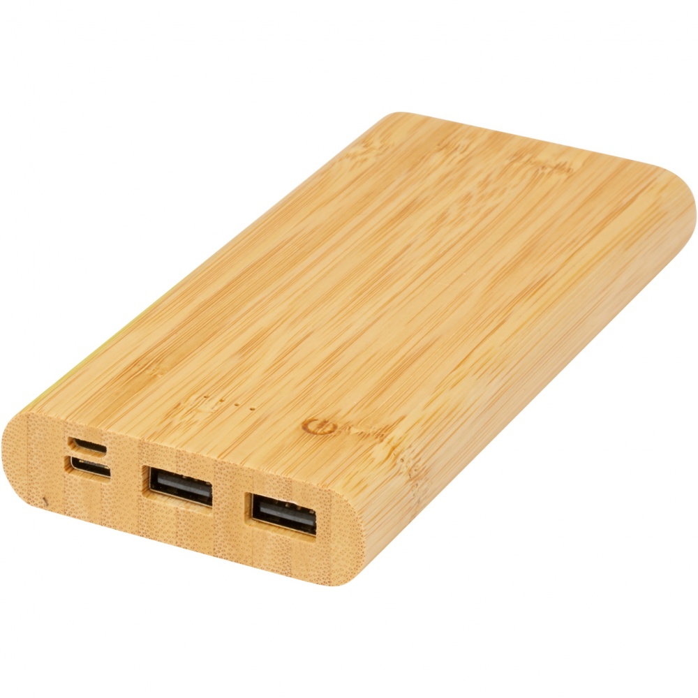 Logo trade promotional giveaway photo of: Tulda 10.000 mAh bamboo power bank