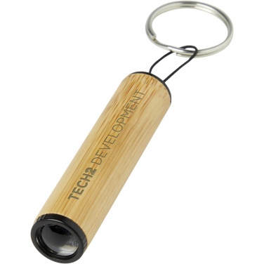Logo trade business gifts image of: Cane bamboo key ring with light