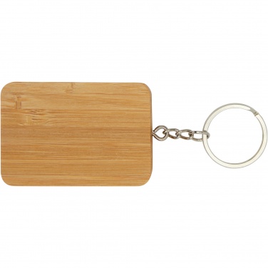 Logo trade advertising products picture of: Reel 6-in-1 retractable bamboo key ring charging cable