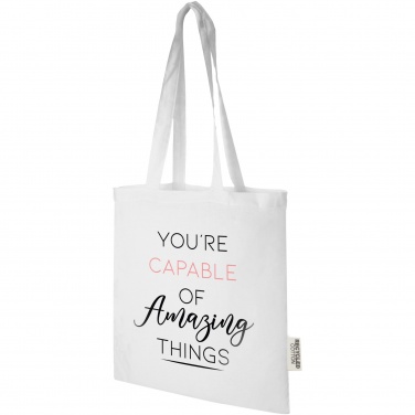Logotrade advertising product image of: Madras 140 g/m2 GRS recycled cotton tote bag 7L