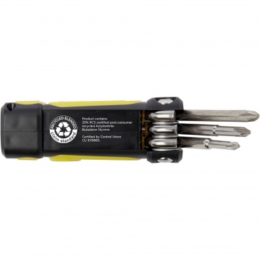 Logo trade promotional products picture of: Octo 8-in-1 RCS recycled plastic screwdriver set with torch