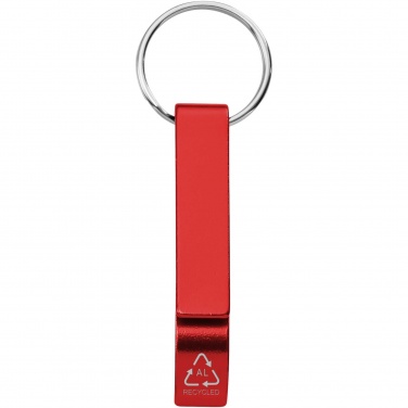 Logo trade promotional gifts picture of: Tao RCS recycled aluminium bottle and can opener with keychain 
