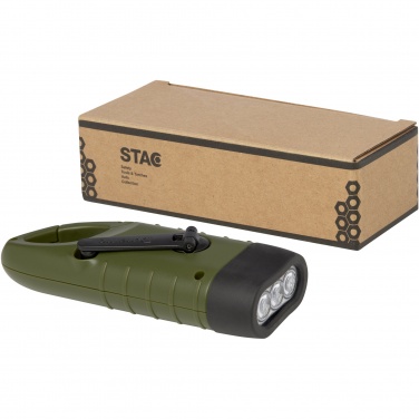 Logotrade promotional product image of: Helios recycled plastic solar dynamo flashlight with carabiner