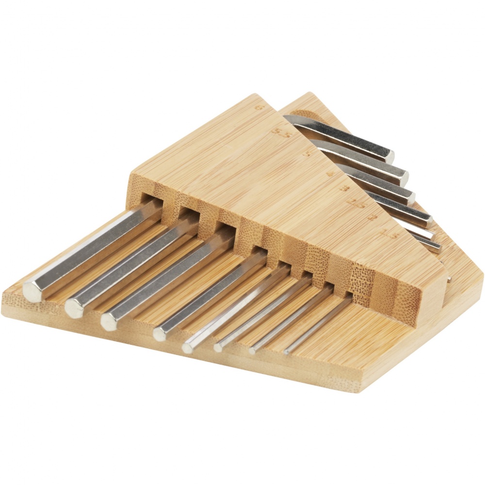 Logo trade advertising products picture of: Allen bamboo hex key tool set