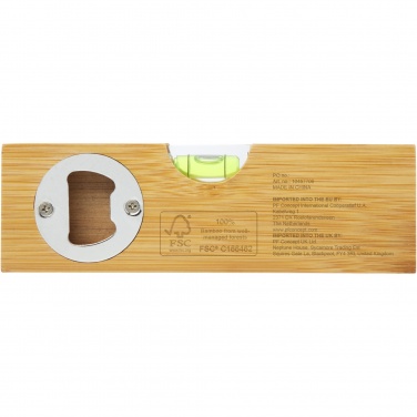 Logotrade promotional merchandise image of: Flush bamboo spirit level with bottle opener