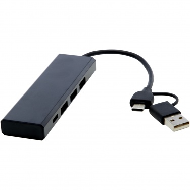 Logo trade promotional products image of: Rise RCS recycled aluminium USB 2.0 hub