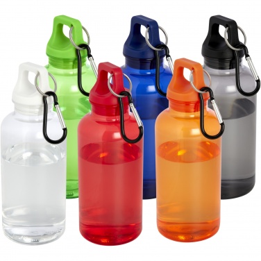 Logo trade promotional gifts image of: Oregon 400 ml RCS certified recycled plastic water bottle with carabiner