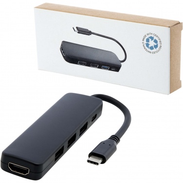 Logo trade promotional items image of: Loop RCS recycled plastic multimedia adapter USB 2.0-3.0 with HDMI port