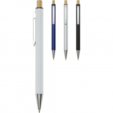 Logo trade promotional giveaways image of: Cyrus recycled aluminium ballpoint pen (blue ink)