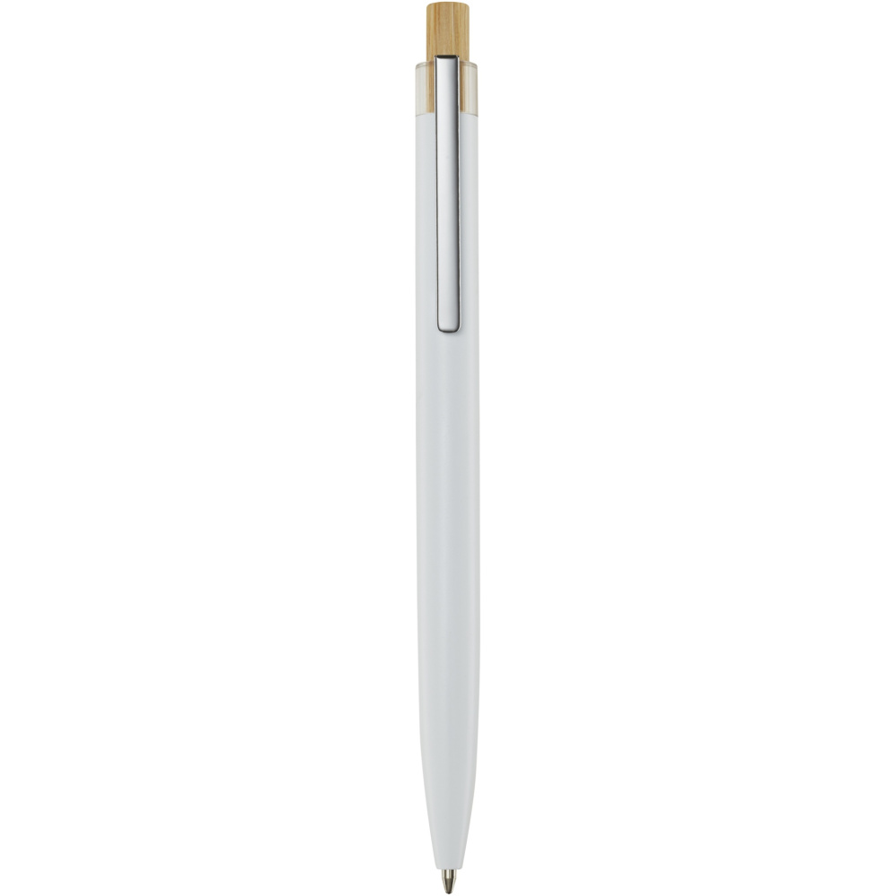 Logo trade advertising products image of: Nooshin recycled aluminium ballpoint pen (black ink)