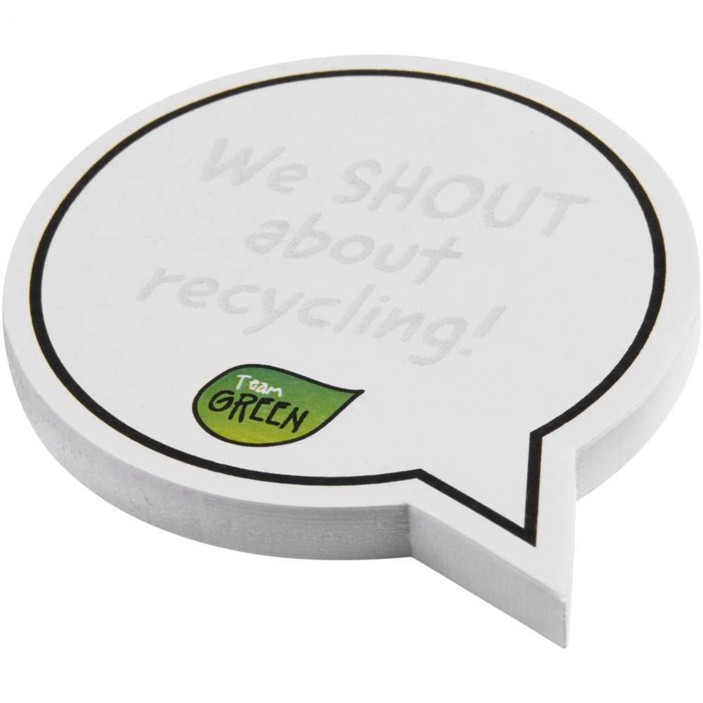 Logo trade promotional giveaway photo of: Sticky-Mate® speech bubble-shaped recycled sticky notes
