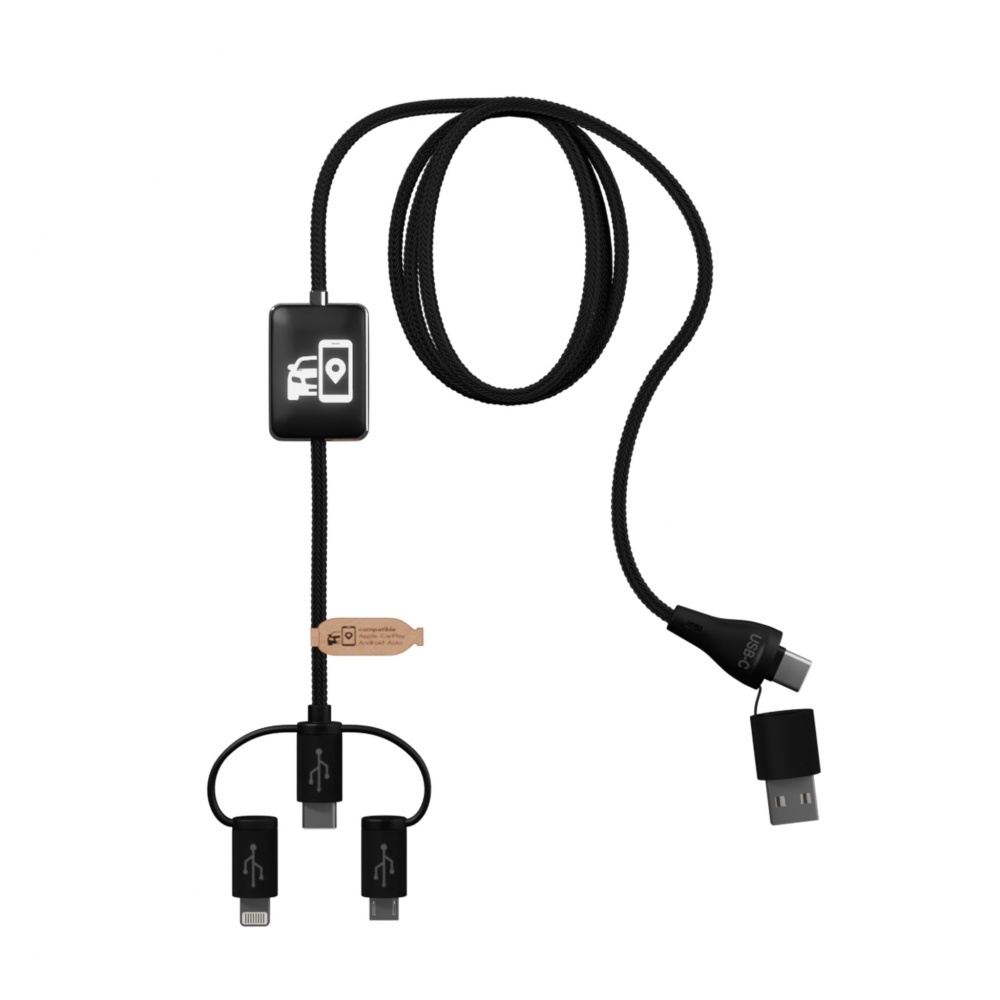 Logo trade advertising products image of: SCX.design C48 CarPlay 5-in-1 charging cable 